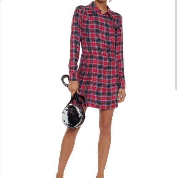 Opening Ceremony Plaid Tartan Wrap Buckle Pleated Dress Gunge Punk Acadamia - Picture 6 of 9